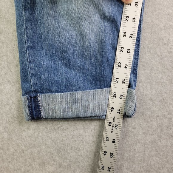 Womens Levis Capris Size 6 Blue Cuffed Stretch Cotton Straight Leg Mid Rise - Picture 11 of 15